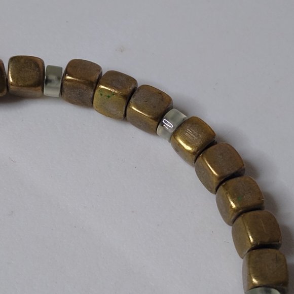 Vintage Square Metal Bead Expanding Bracelet - Picture 8 of 13